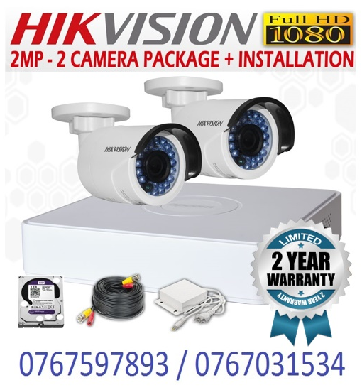 HIKVISION CCTV 1080p 2 Camera with 1080P 4ch DVR Complete Package